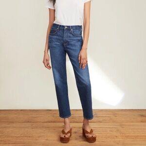 Veronica Beard Ryleigh Slim Straight Ankle Jean High Rise Vintage Rain NWT